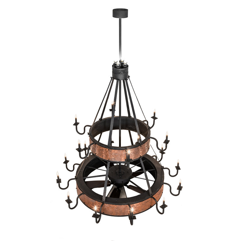 62" Wide Costello 18 Light Two Tier Chandel-Air, 75" H x 72" W x 72" D