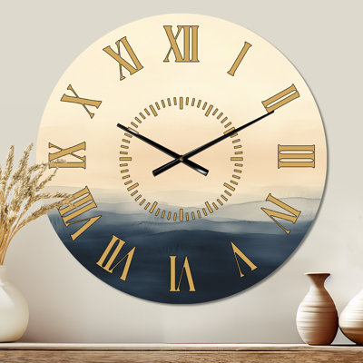 Silent Sky Gradient - Landscape Silent Round Metal Wall Clock