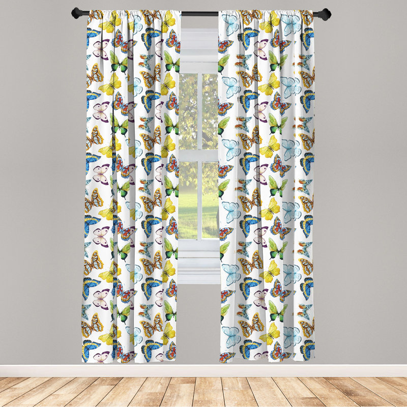 Geometric Semi-Sheer Rod Pocket Curtain Panels, 28" W x 95" L