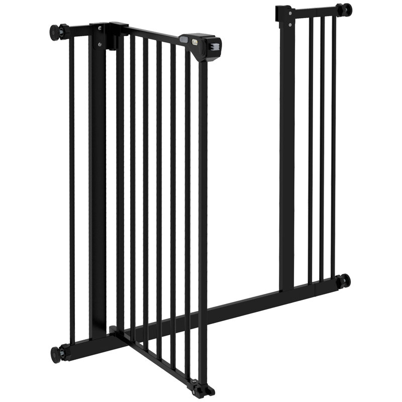 Adjustable Safety Gate with Adjustable Screws, 74-87 cm, Black
