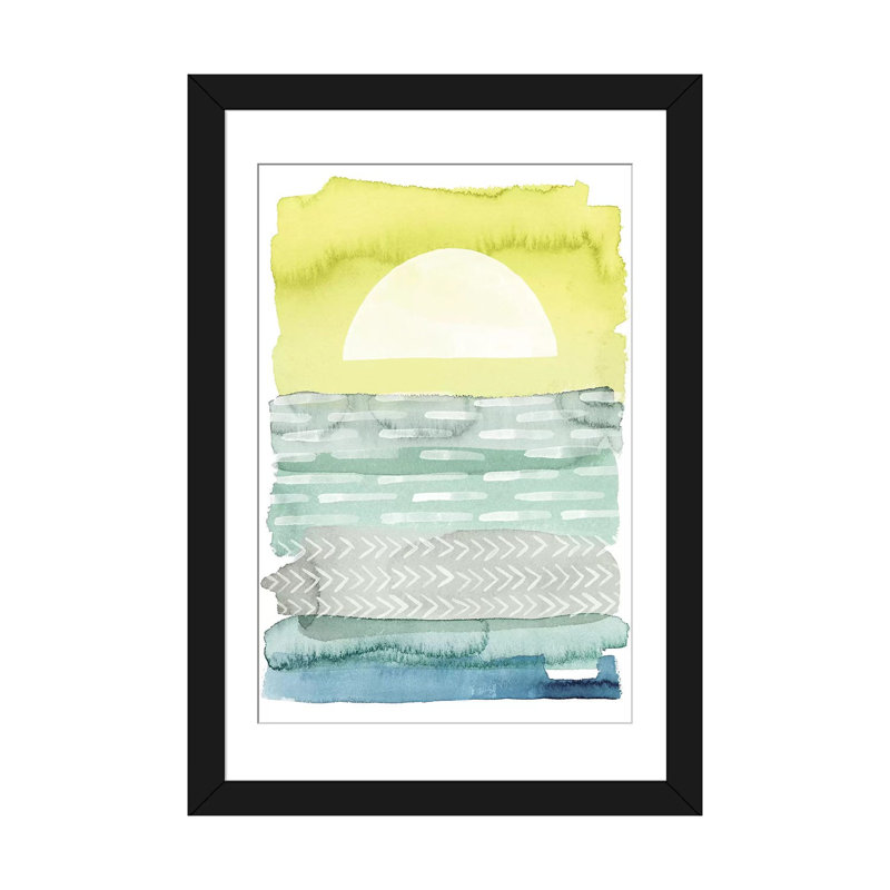 « aube sea i », impression sur toile, H 32 po x l 24 po x P 1 po, Papier d'art encadré noir, Blanc