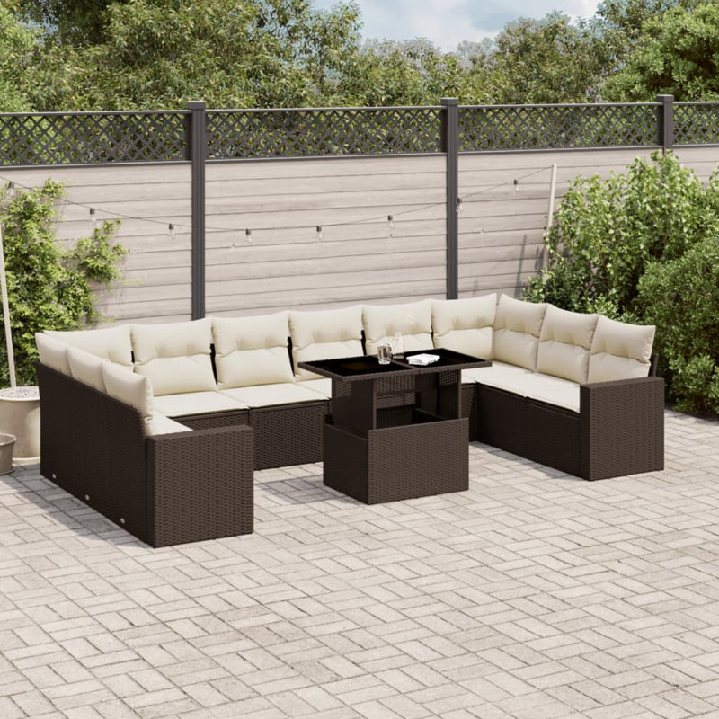Grand canapé modulaire en rotin PE Vidaxl