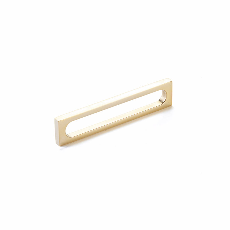 Café Novelty Pull, Unlacquered Brass, 5"