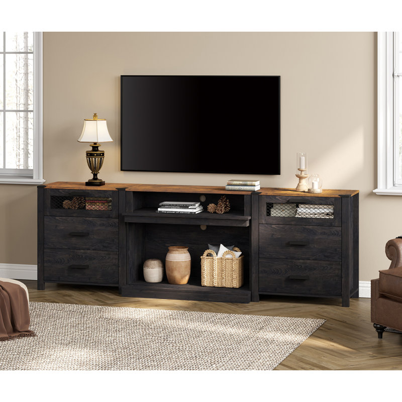 Gracie Oaks 6 Drawer TV Stand Set For 100 Inch TV, Black