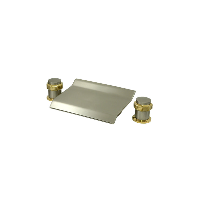 Double Handle Wall Mounted Roman Tub Faucet, Satin Nickel/Polished Brass
