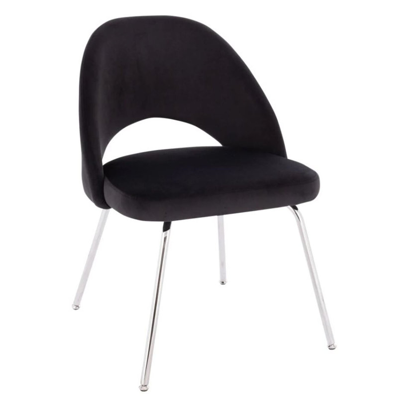 Sandy Chrome Chair, Black, 2