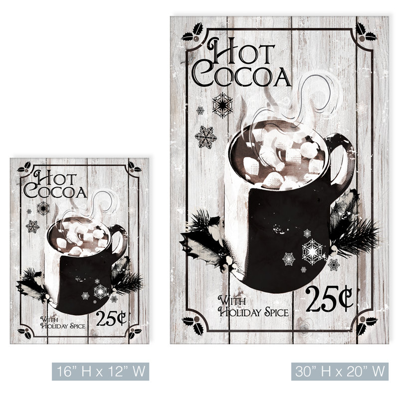 «Hot Cocoa» par Olivia Rose - impression sur toile tendue, H 16 po x l 12 po x P 1,5 po