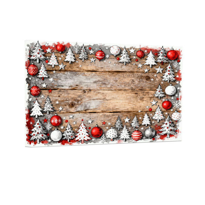 Ensemble de 3 décorations murales sur fond en bois de Noël, H 16 po x l 24 po