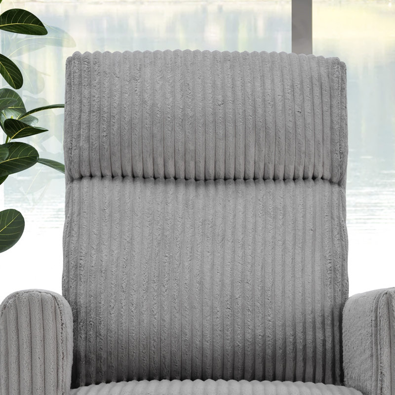 Fauteuil d'appoint rembourré de 26,77 po Mataya, Velours côtelé gris