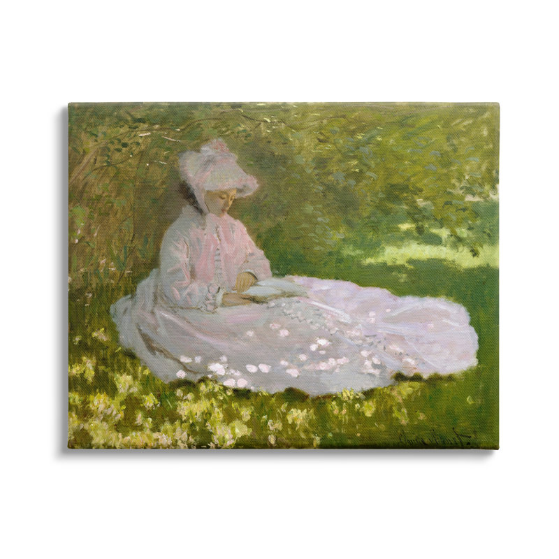 Portrait de femme au printemps classique par one1000paintings - peinture sur toile tendue, Toile tendue