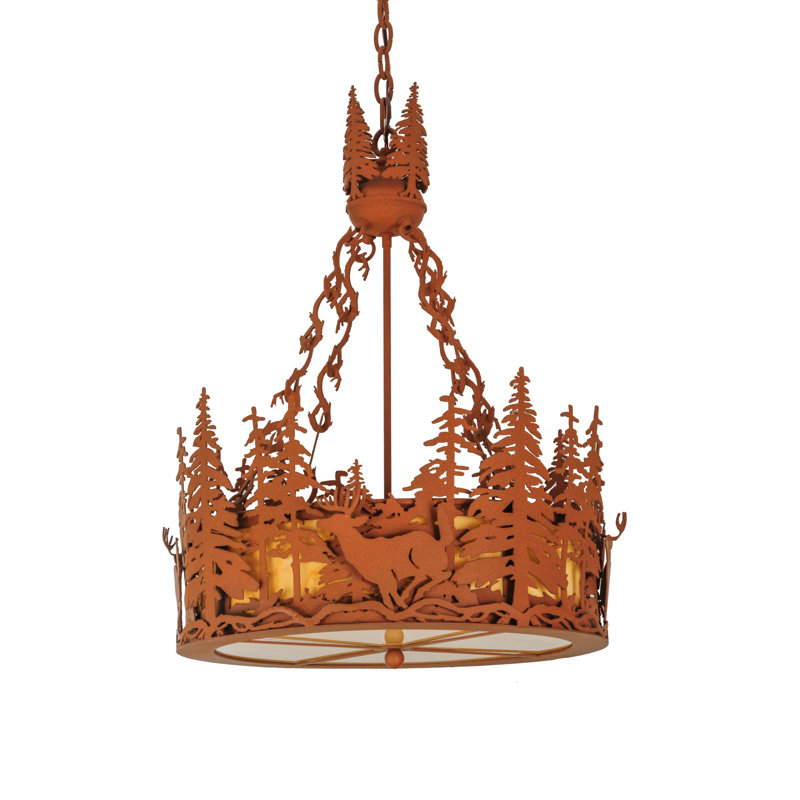 Rustic Lodge 4 - Light Chandelier, Earth, Beige