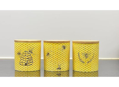 Ceramic / Porcelain Coffee, Tea, & Sugar Jar Sets Jar Canister - Set of 3
