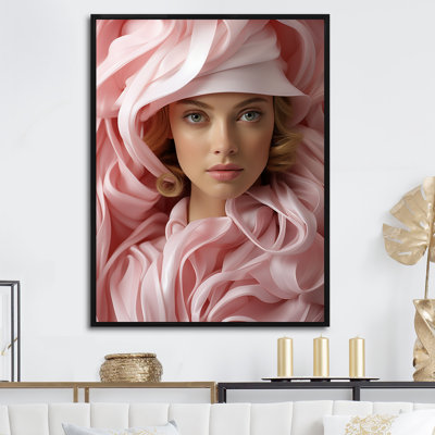Femme chic avec un chapeau sur toile