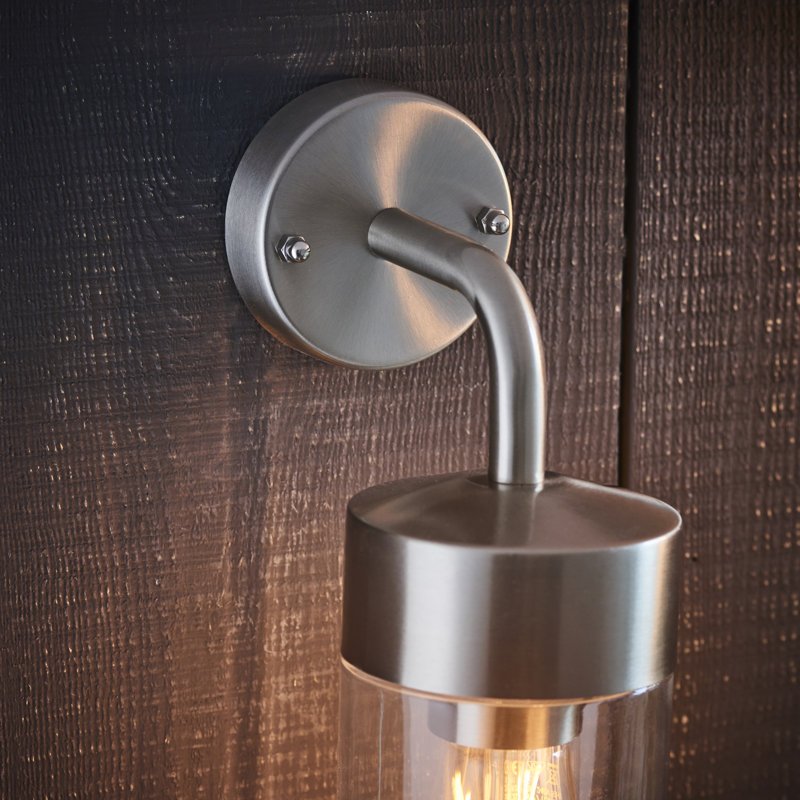 Myla 21cm H Outdoor Wall Lantern, Stainless Steel