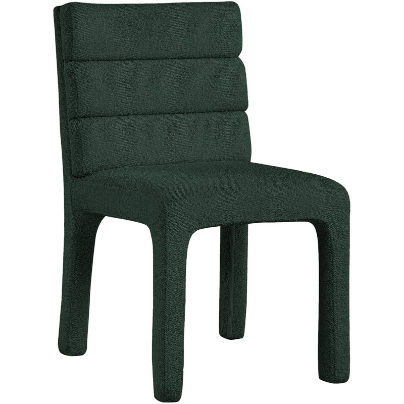 Kai Tufted Side Chair, Green Boucle Fabric