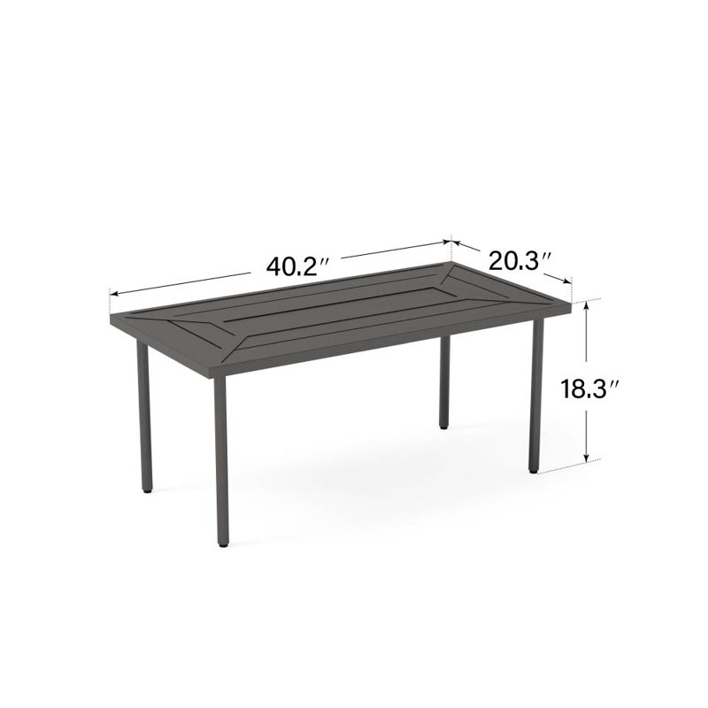 Romika 40.2''L X 20.3''W Patio Coffee Table, Matte Black