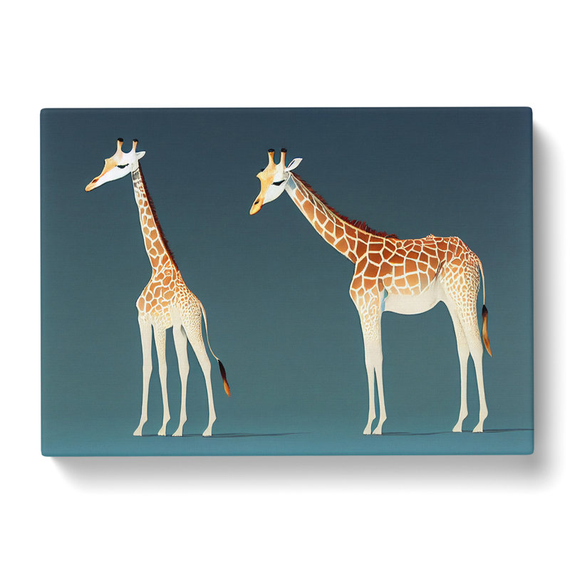 Two Young Giraffes - Wrapped Canvas Print, 35cm H x 50cm W x 3cm D