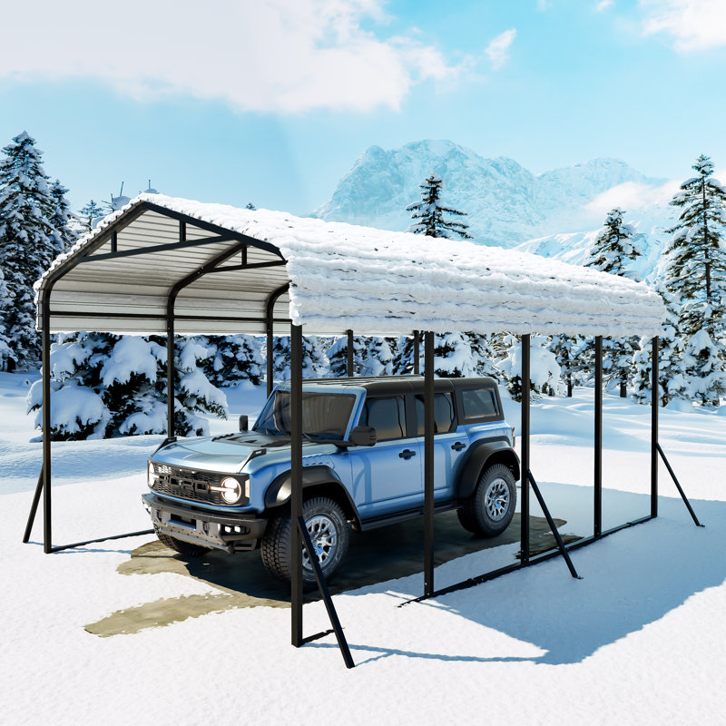 12 X 25 Ft Heavy Duty Carport With Galvanized Steel Roof