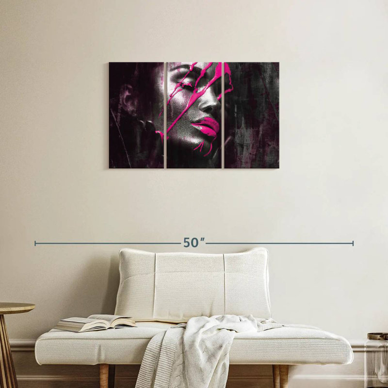 Leisha Purple Makeup Paint Drip, 20" H x 33" W