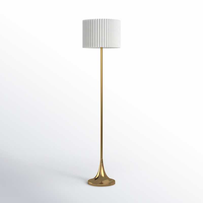 Lampe sur pied traditionnelle 60 po Lydie, Laiton antique