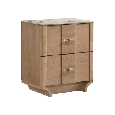 24.15" W Contemporary Nightstand, Light Oak