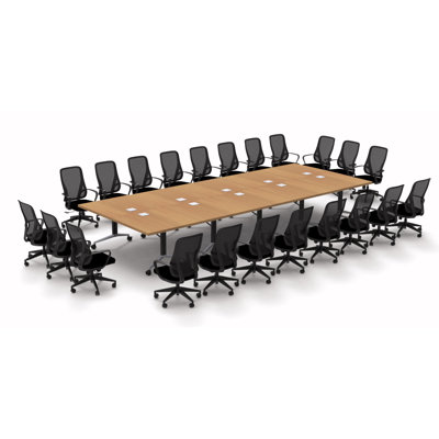 Albro 22 Person Conference Meeting Tables with 22 Chairs Complete Set by The Twillery Co.