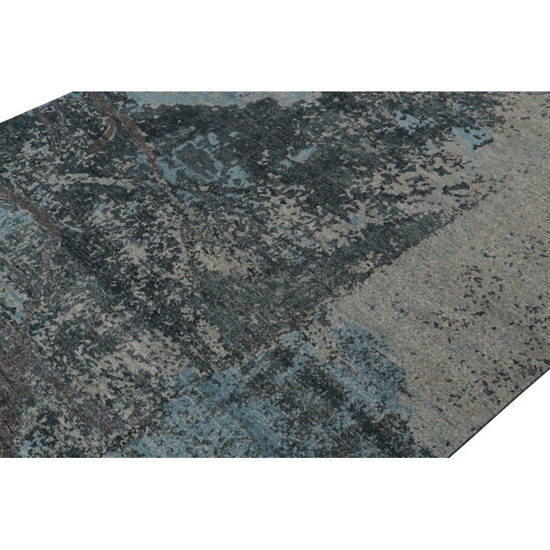 Distressed Homage Handmade Kilim Wool Geometric Area Rug, Rectangle 10' x 14'