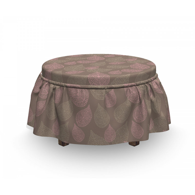 Housse pour repose-pieds motifs de feuillage de bois