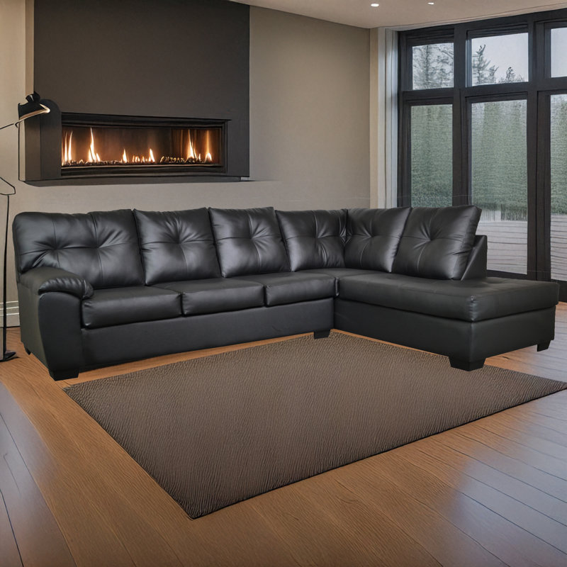 Canapé modulaire 2 pièces Rowberrow, Noir