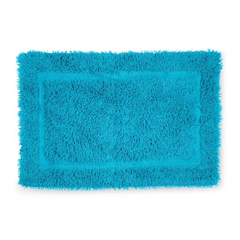 100% Ring Spun Cotton Bathroom Rugs Ultra Soft & Extra Absorbent Non-Slip Quick Dry Bath Mats, Blue
