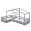 Twin Size House Platform Bed With Three Storage Drawers-516372696