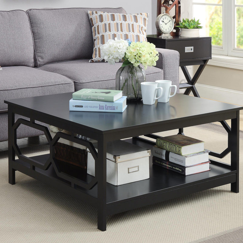 Table basse avec rangement l 36 po Minburn, Noir