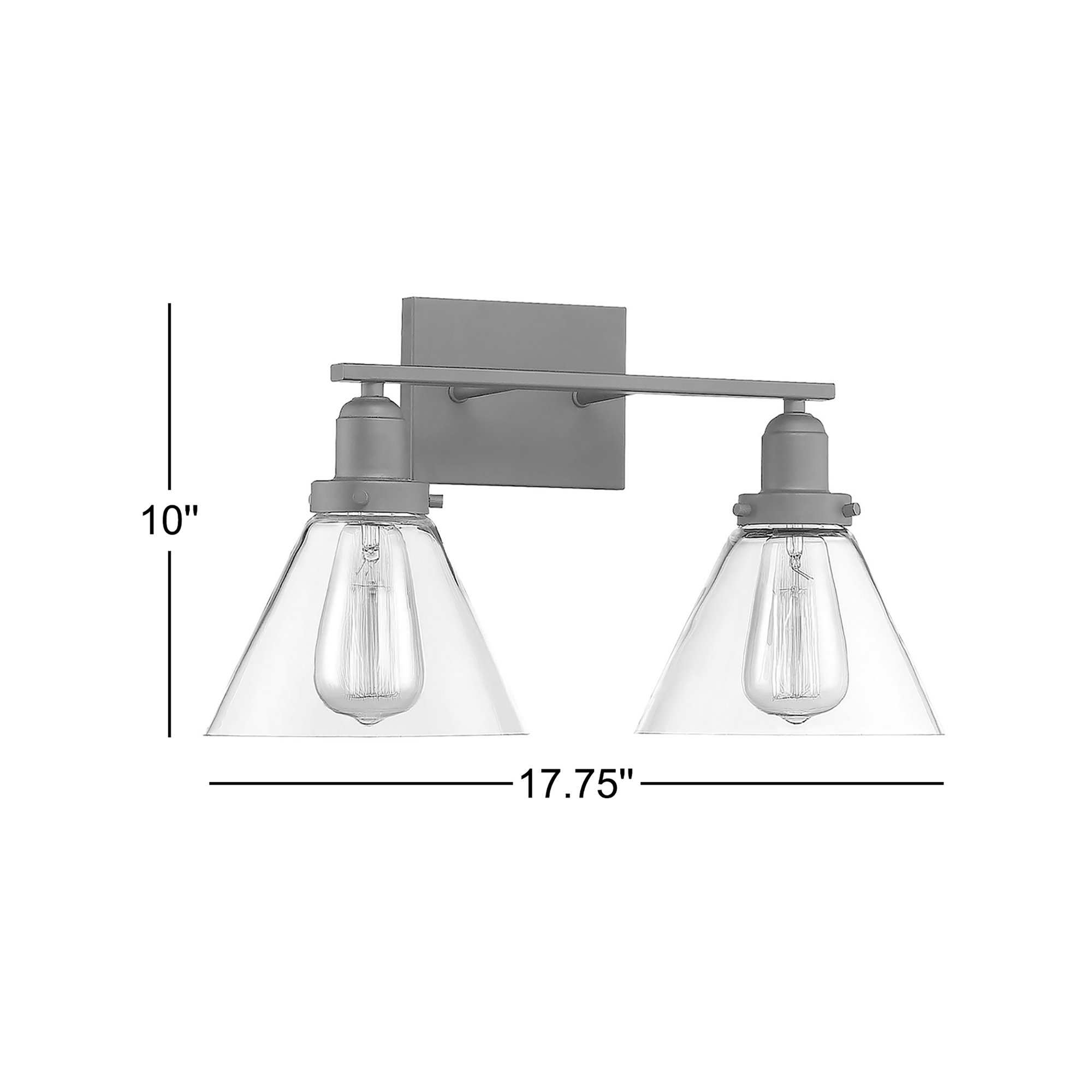 Catalina 2 Light Transparent Dimmable Bath Sconce, Polished Nickel