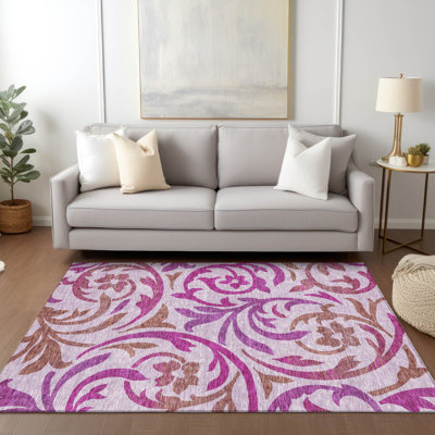 Washable Floral Indoor / Outdoor Rug