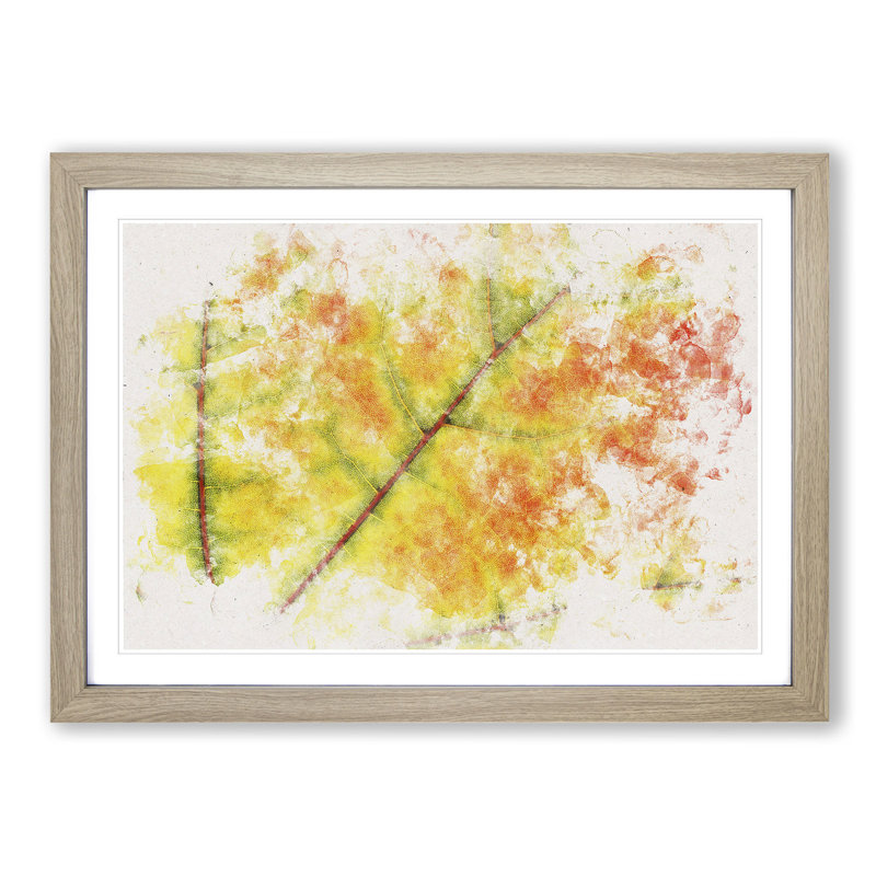 The Leaf of a Sycamore Tree - Picture Frame Painting Print, 36cm H x 48cm W x 2cm D, Oak Framed