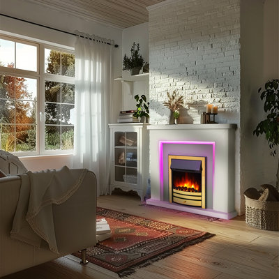 Castleton Fires & Fireplaces 110cm W Electric Fireplace with 6824.28 BTU