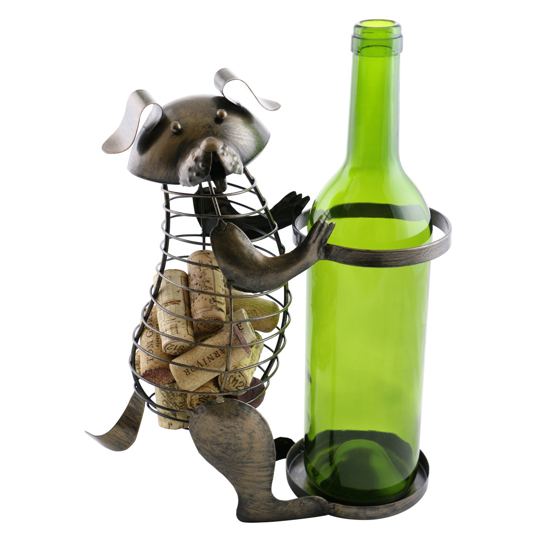 Arlinda Dog Cork 1 Bottle Tabletop Wine Bottle Rack Wine Bodies