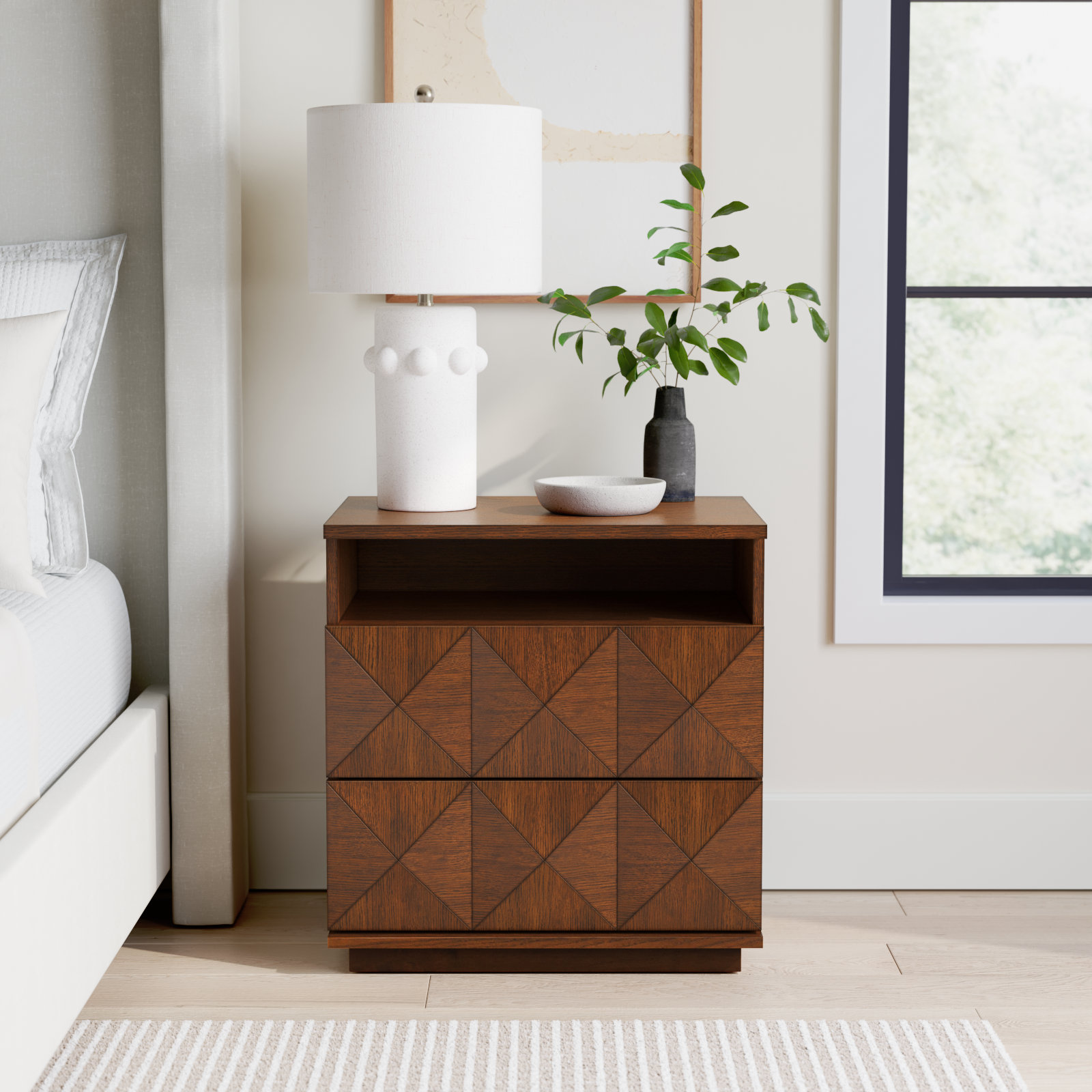Iriye 2 - Drawer 23.6" Nightstand, Natural