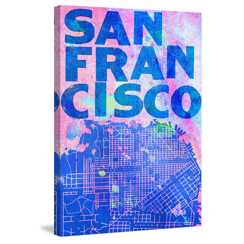 « san francisco », reproduction d’art sur toile tendue, H 60 po x l 40 po