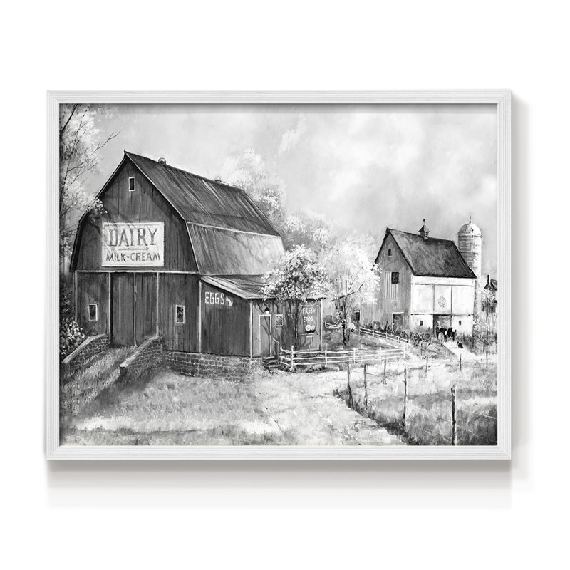 Jour à la ferme - reproduction encadrée - Restickable, H 8 po x l 10 po, Blanc