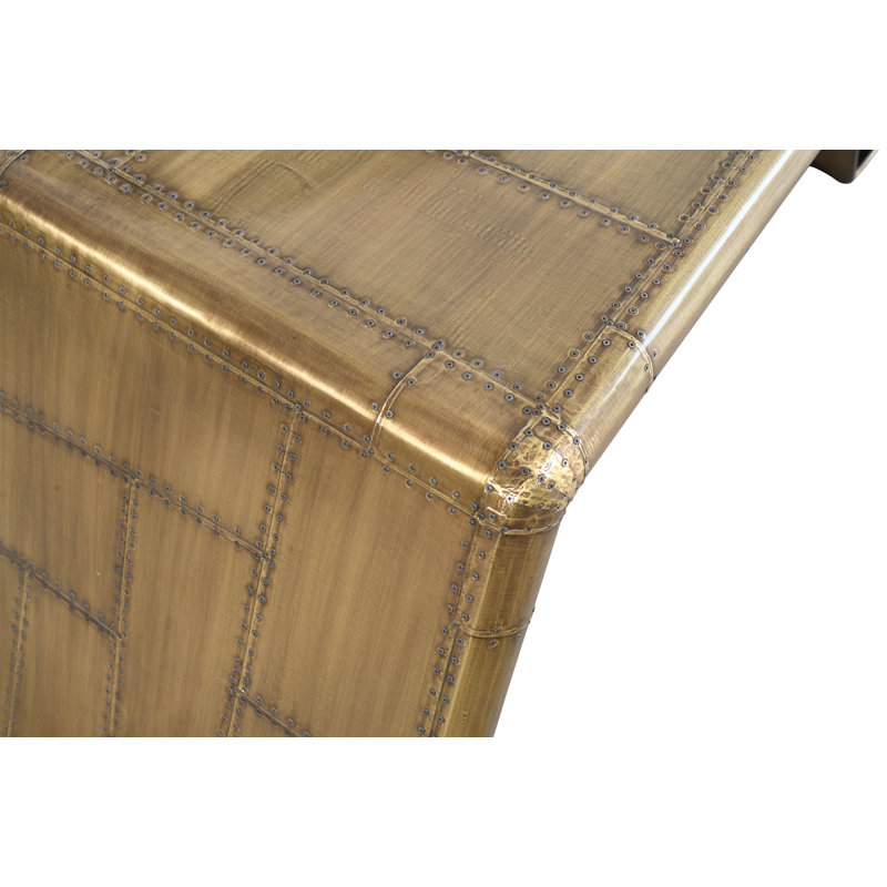Bureau d'écriture Pilot avec finition laiton et 3 tablettes, Brass