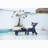 Lounge Chair Outdoor With Wood Texture, Oversized Chaise Lounge Chair With 5 Positions, Patio Lounge Chair With Wheels-1778974497