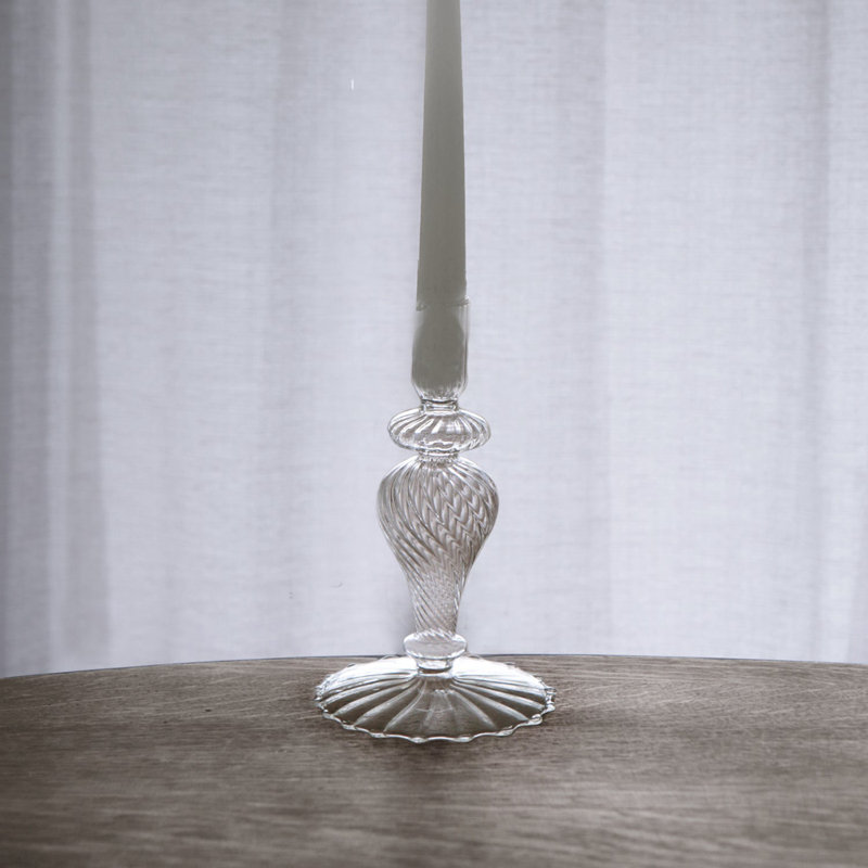 Glass 8.5'' H Glass Tabletop Candlestick