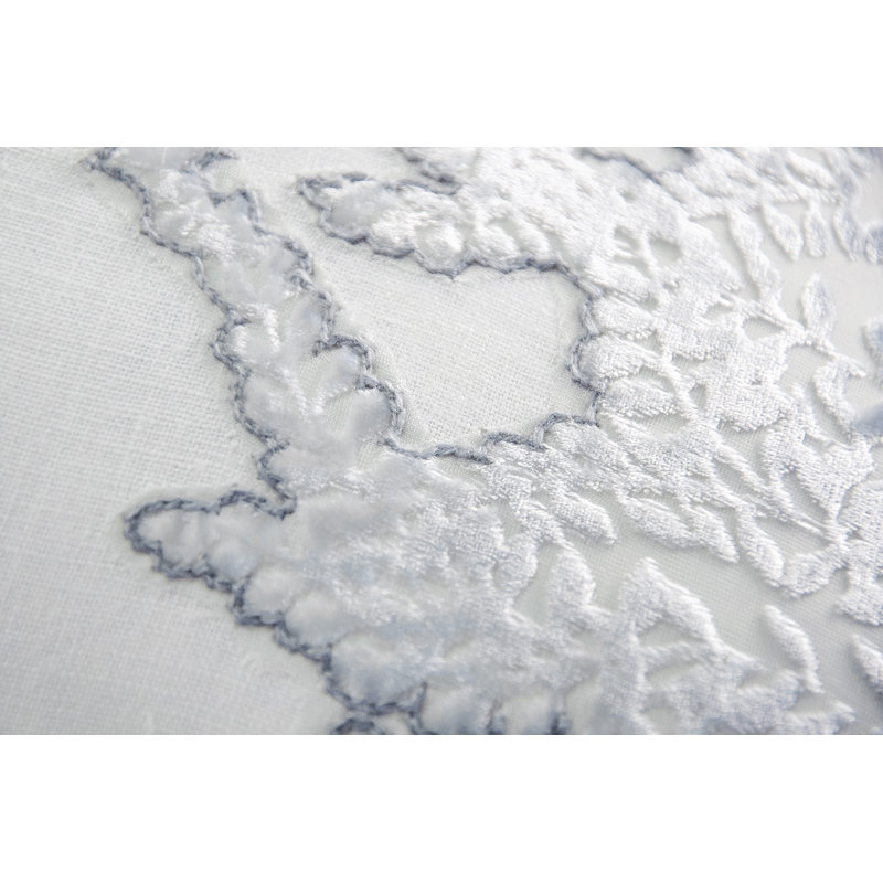 Ferns Floral Linen Throw Pillow, Steel, Rectangle 16"H x 20" W