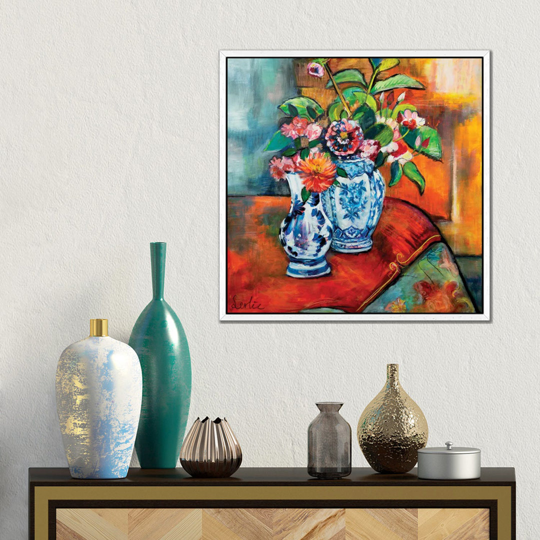 Flowers At The Table von Liesbeth Serlie - Galerie-verpackte Leinwand Giclée auf Leinwand