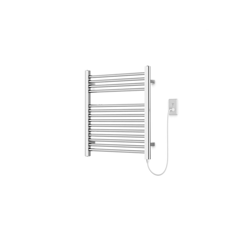 Denby Wall Mount Electric Towel Warmer, Chrome, 27" H x 23.625" W x 5.19" D