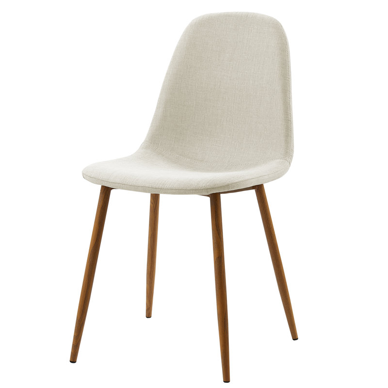 Versanora Upholstered Dining Chair, White, Brown
