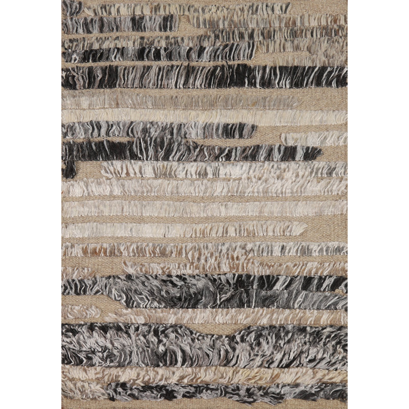 Tapis marocain moderne rayé en laine 2x3
