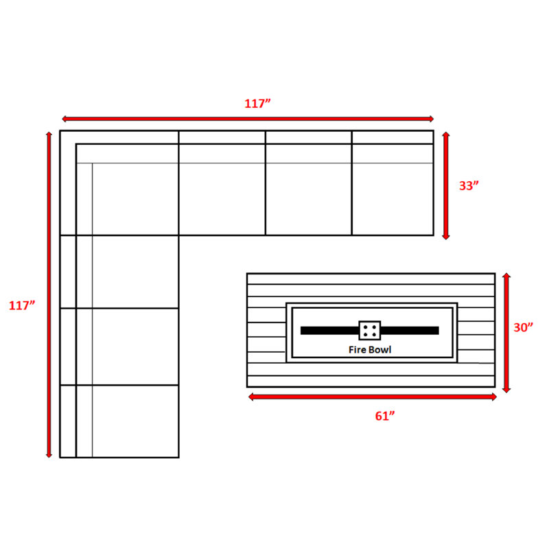 Ensemble de conversation modulaire avec coussins 8 pièces entièrement assemblé
