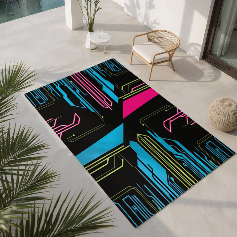 Tapis intérieur et extérieur Neon Apex, Rectangle 4pi x 6 pi